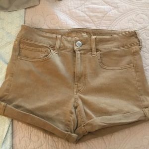 American eagle tan midi shorts size 8